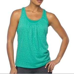 Prana Mika Double Layer Tank Green Sz M